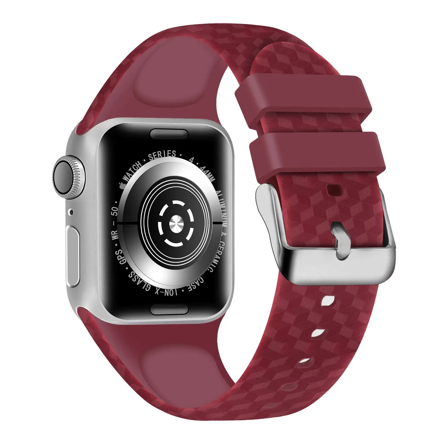Силиконовый ремешок для Apple watch 5, ремешок для Apple watch 5, 4, 3, 2, 44 мм, 40 мм, iwatch, ремешок 38 мм, 42 мм, 3D текстура, спортивный ремешок для часов, браслет