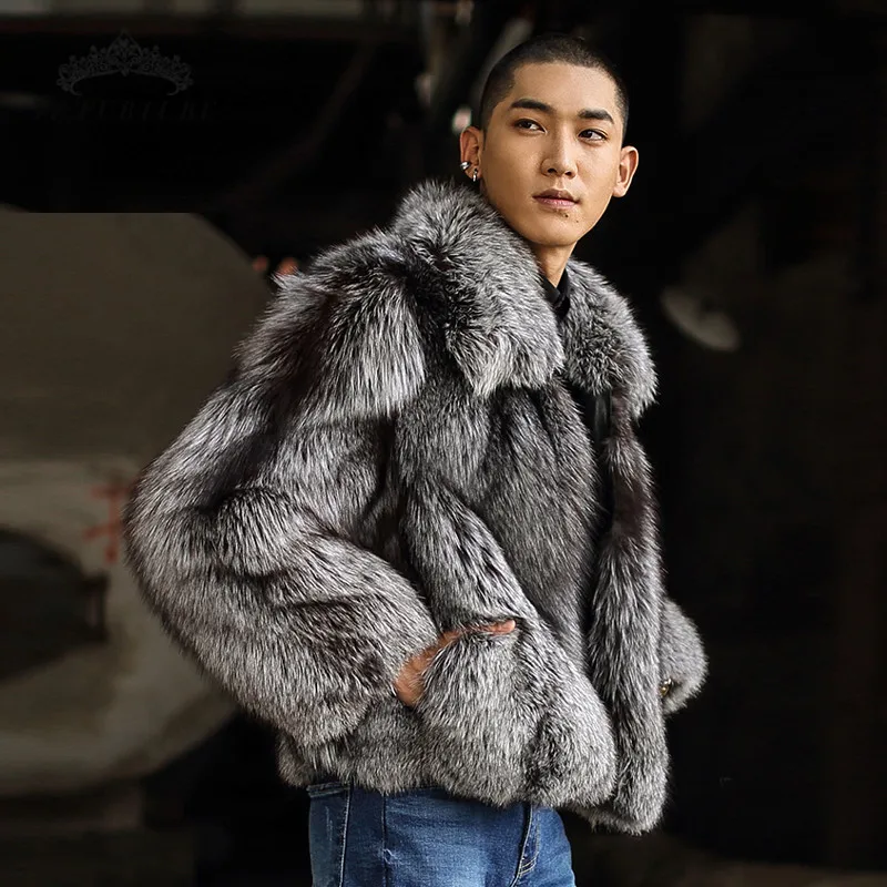 Abrigo de piel de zorro auténtica Natural para hombre, chaqueta de lujo, gruesa y cálida, la moda, para FM-011, novedad de 2020 - AliExpress