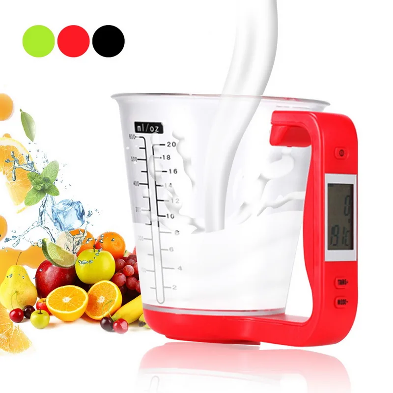 

1000g/1g Measuring Cup Kitchen Scales Digital Beaker Libra Electronic Tool Scale With LCD Display Temperature Measurement Cups