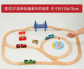 

Scene Beech Wood Track Set Compatible with Brio wooden Train Railway Parts Gift for Children