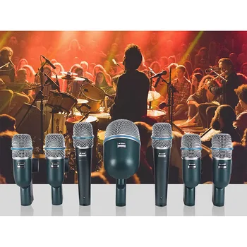

WIRED MIC DRUM SET MICROPHONE JAZZ BAND BASS KICK SNARE TOM CYMBAL AMPLIFIER