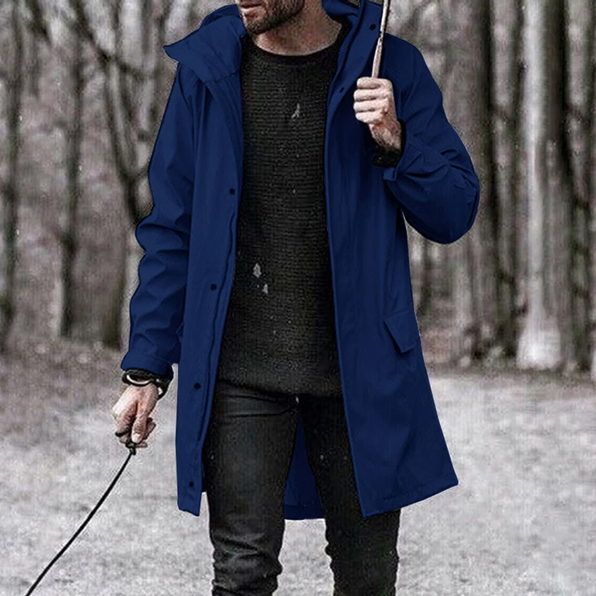 

Classic Men Coat Fashion Long Autumn Jacket Casual Outerwear Solid Overcoat Trench Coat Clothes Male Windbreaker Abrigo Hombre