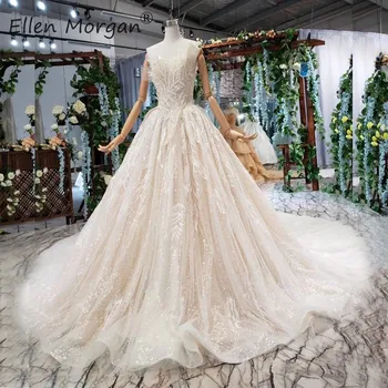 

Luxury Glitter Wedding Dresses Long Ball Gowns Vestido De Novia Sexy Steertheart Tulle Court Train Bridal Gowns Women 2019