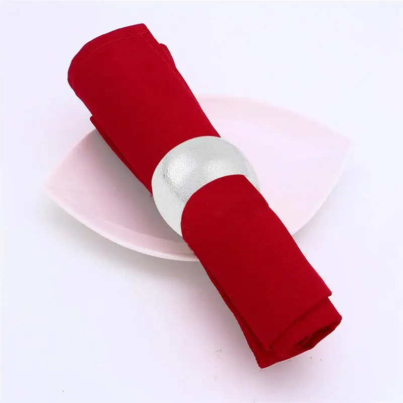 Decorative Napkin Ring Handmade Round Shape Metal Napkin Holder Wedding Party Dinner Table Decor(Golden/Silver