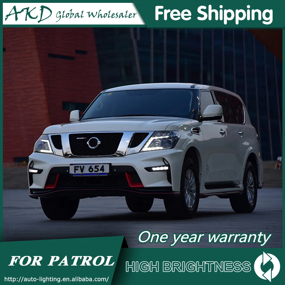 Фары для автомобиля Nissan Patrol Y62 2010 2019 DRL дневные ходовые огни головная лампа LED Bi Xenon