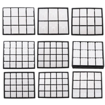 

Plastic Jewelry Box Case Earrings Ring Display Tray With EVA Insert Card 18 x 21 x 4cm