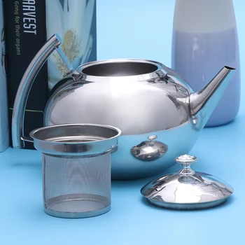 

Thicken Tea Pot Creative Linner Design Water Kettle 304 Stainless Steel High Quality Tea Pot With Filter (1.0L)