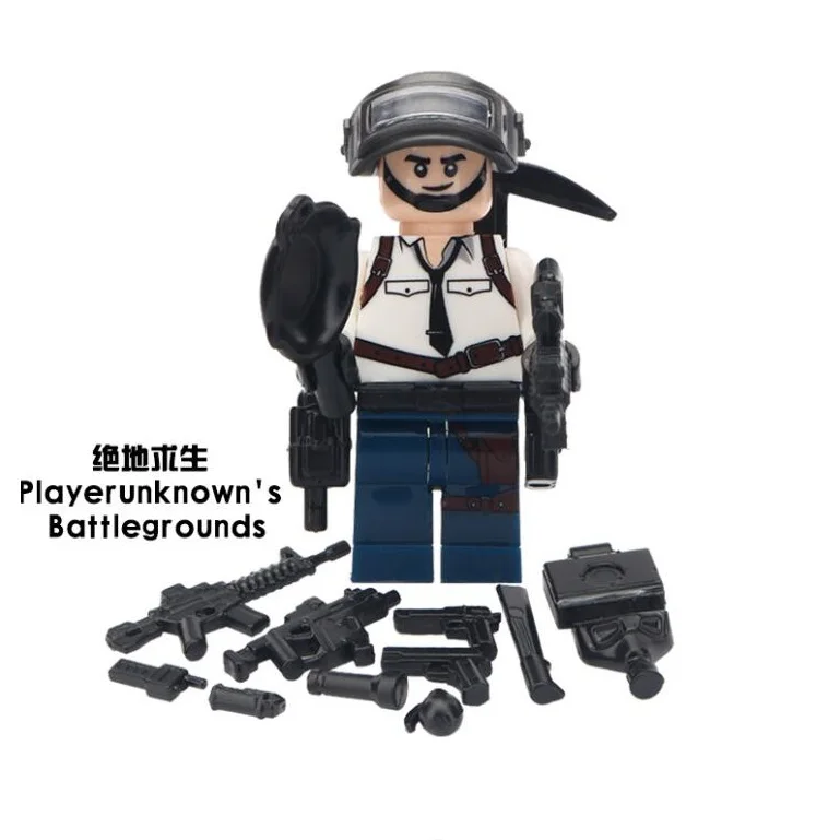 

50pcs MG1039 Winner Winner Chicken Dinner Action Figure Military Soldiers Weapon PUBG Game Building Blocks Toys