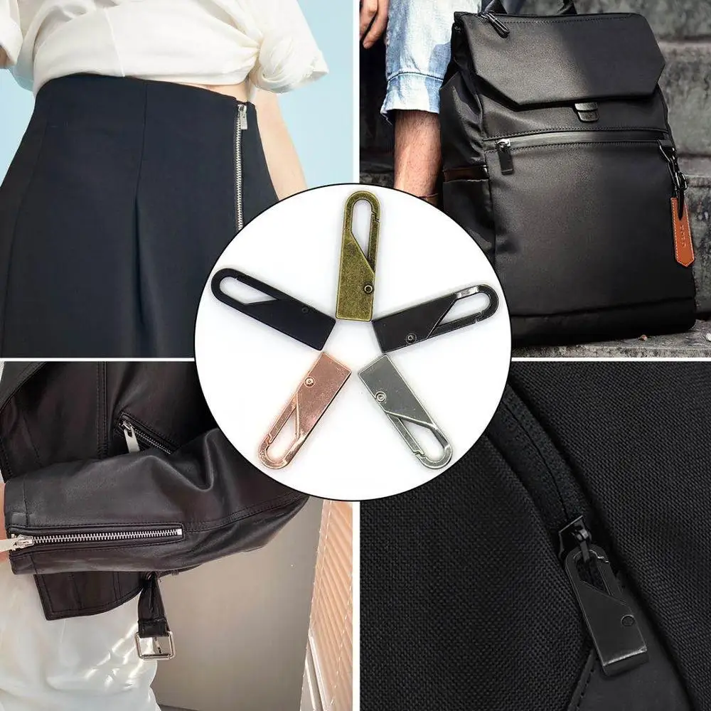 

2pcs High Quality Zipper Puller Zipper Replacement Head Repair Kit Universal Instant Fix Replacement Metal Zip Slider for Bags