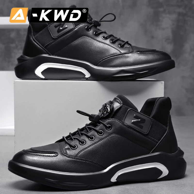 Мужские кроссовки из дышащей и ткани черные Turnschuhe натуральной кожи Повседневная