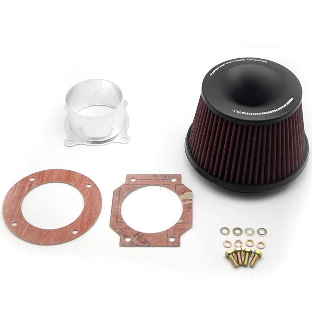 Universal Car Vehicle Intake Air Filter 75mm Dual Funnel Adapter Air Cleaner Protect Your Piston
