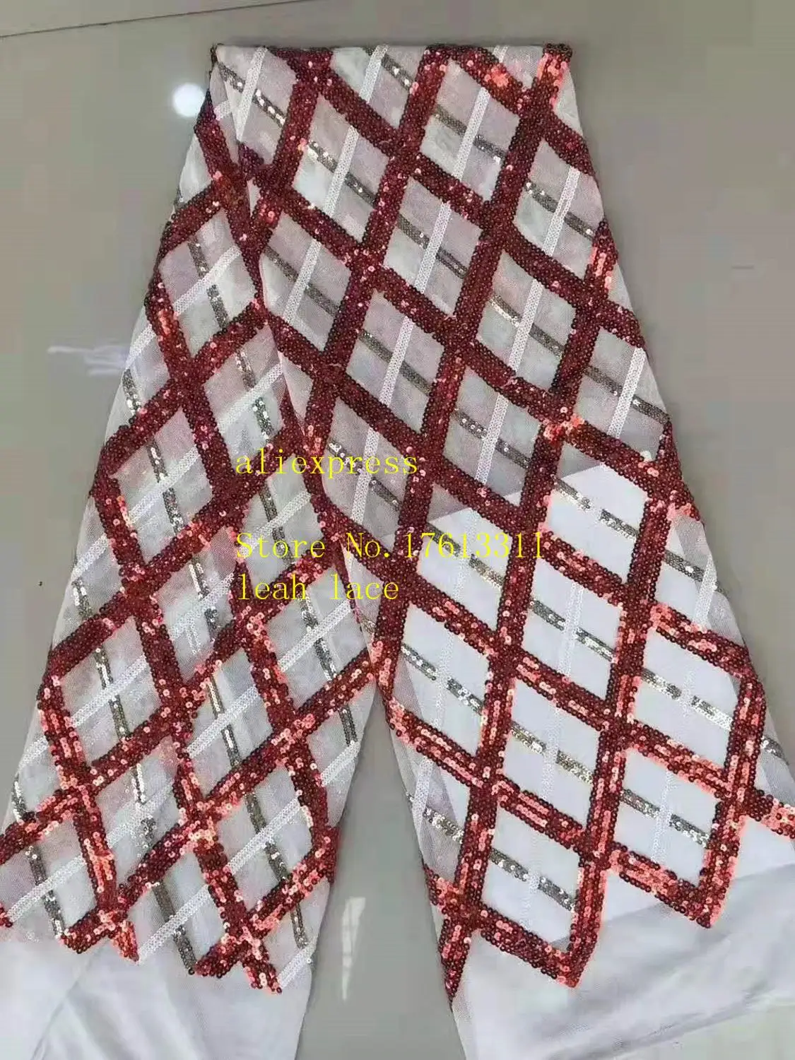 5 ярдов/сумка 4 цвета вышитые блёстки twill check узор ткань во французском стиле для свадебного платья LF29