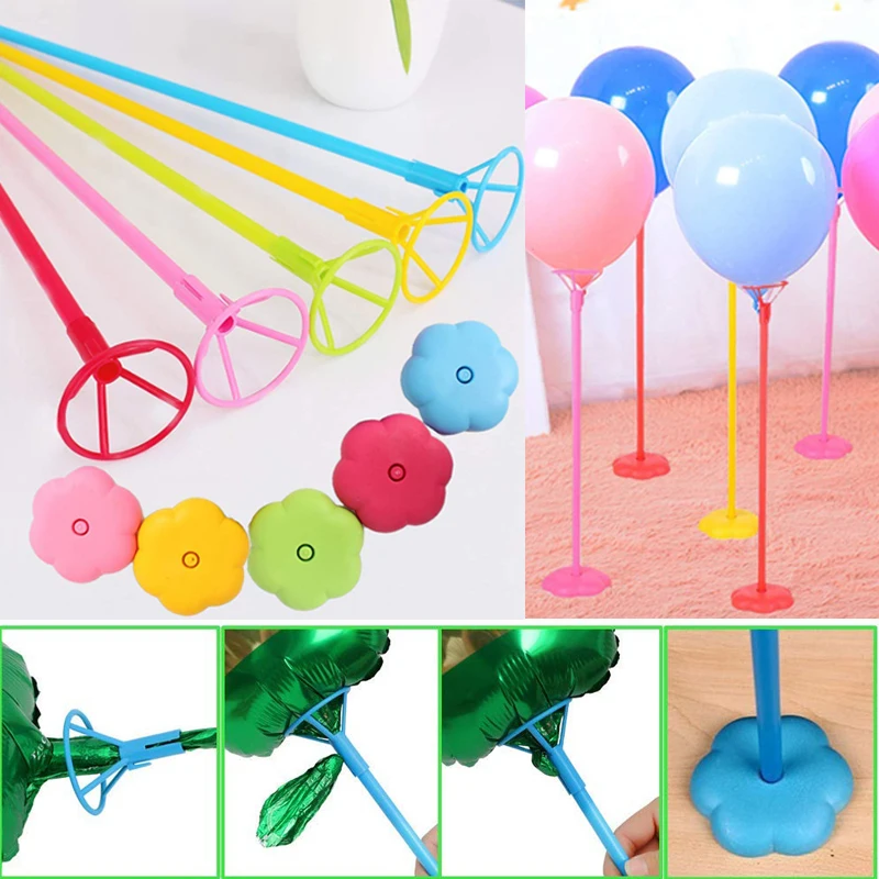 5Pcs Balloon Stick Stand Cup Flower Base Tabletop Centerpiece Decorations  Support Holder for Wedding Birthday Baby Shower Party