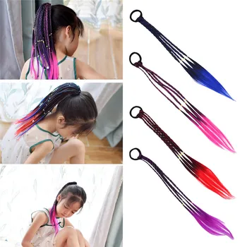 

Gradient Wig Braid Twist Elastic Hair Bands Girls Ponytail Holder Women Gum Scrunchies Baby Kids Rubber Band Hair Accessories