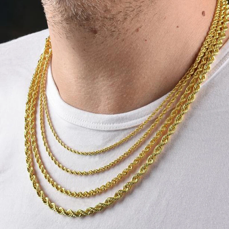 VANTAGE ROPE CHAINS NECKLACE TWISTED 