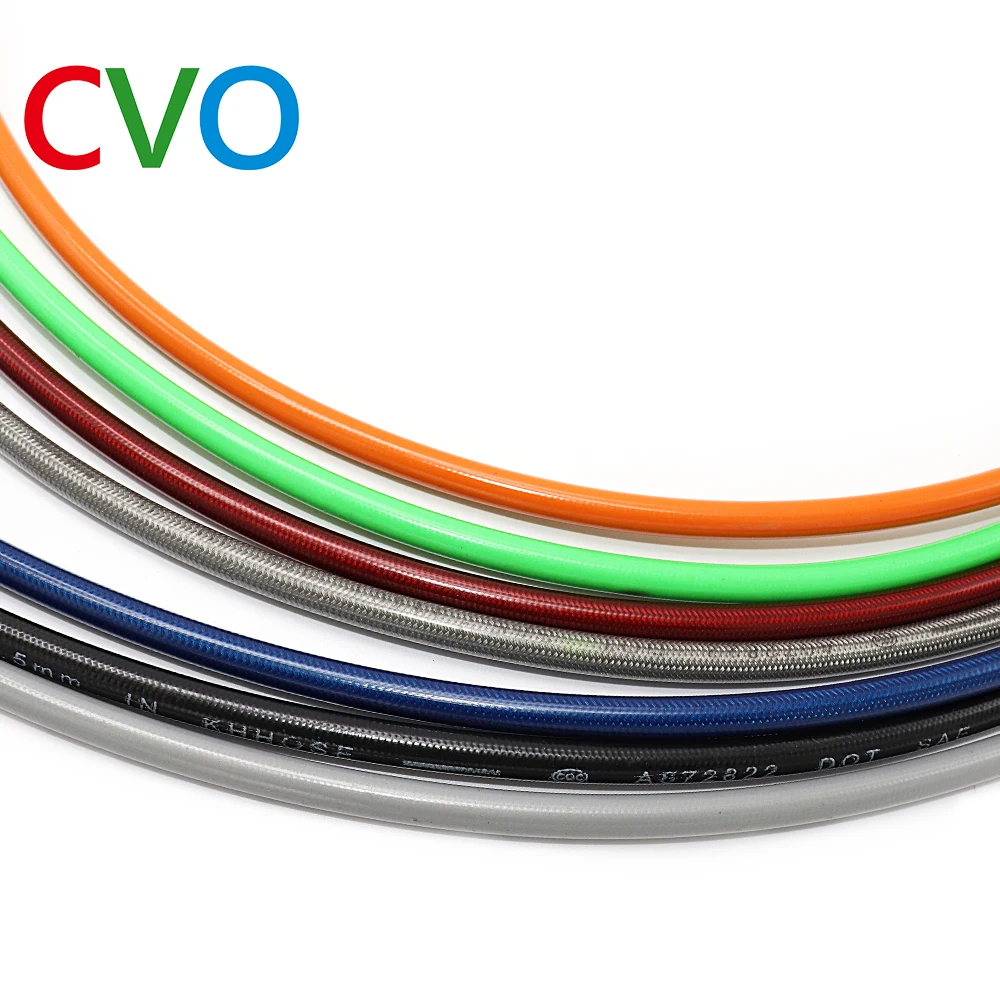 Motorcycle Dirt Bike Braided Brake Hose Line Steel Brake cable Hydraulic Banjo pipe 400mm-2200mm for motorcycle Universal Racing motorcycle brake hose