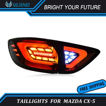 

LED Strip Tail Lamps For MAZDA CX-5 Tail Lights 2012-2017 Dark Black LED Car Rear Light
