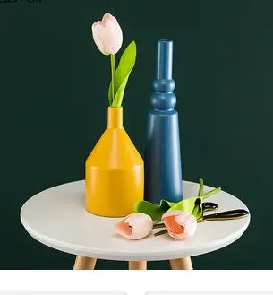 

NORDIC CERAMICS VASE SOLID COLOR GEOMETRY VASES FAKE FLOWER FLORAL ARRANGEMENT CREATIVE FLOWERPOT EUROPEAN STYLE WHITE CERAMIC