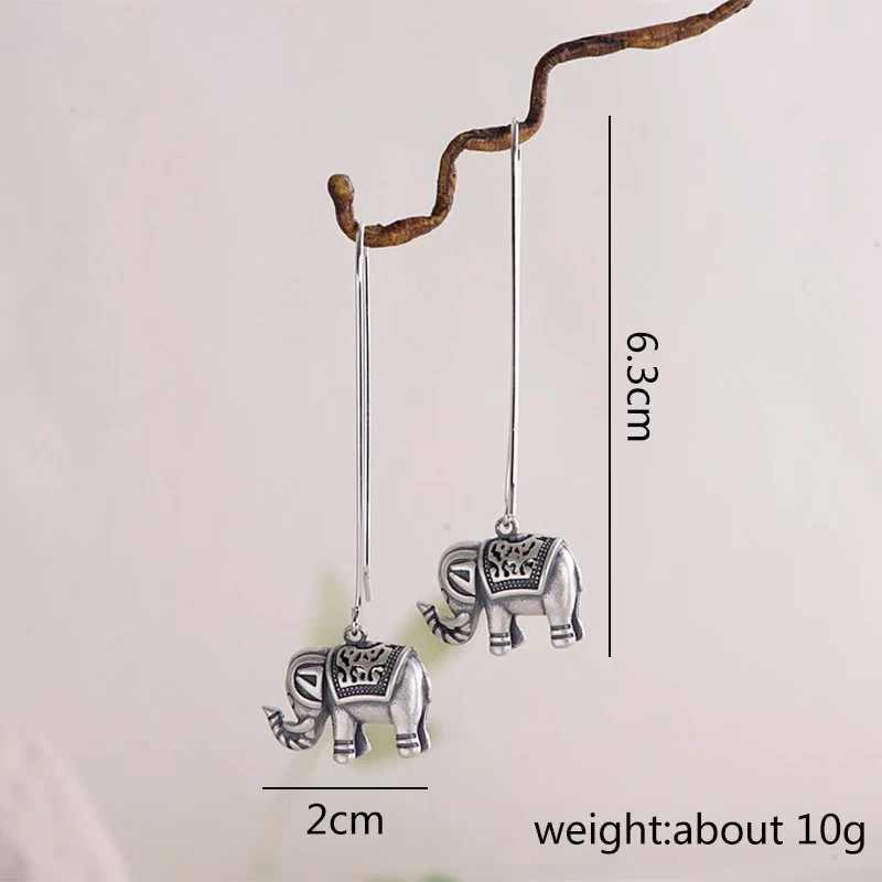 V. YA, Стерлинговое Серебро S925, милые висячие серьги в виде слона, женские длинные висячие серебряные серьги, энтические вечерние ювелирные изделия