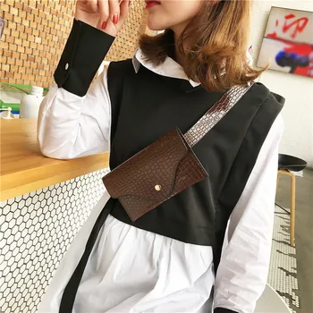 

Marsupio Uomo Fashion Women Pure Color Stone Pattern Leather Messenger Bolsa Cintura Menina Shoulder Bag Chest Bag Waist Packs