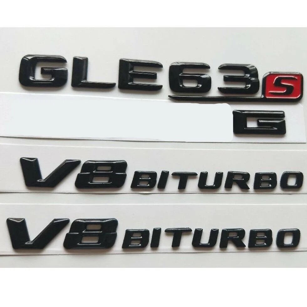 Gloss Black 3D Letters GLE63s for AMG V8 BITURBO Emblems W166 C292 | Автомобили и мотоциклы