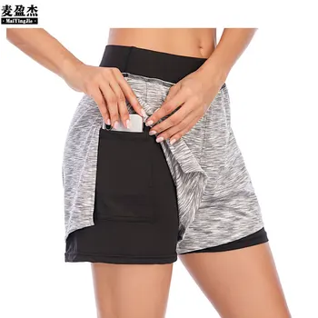 

Shorts Female New Style 2020 Amazon Sports Shorts Shorts Female Quick-Drying Breathable Double Layer Lining Anti-Exposure Yoga S