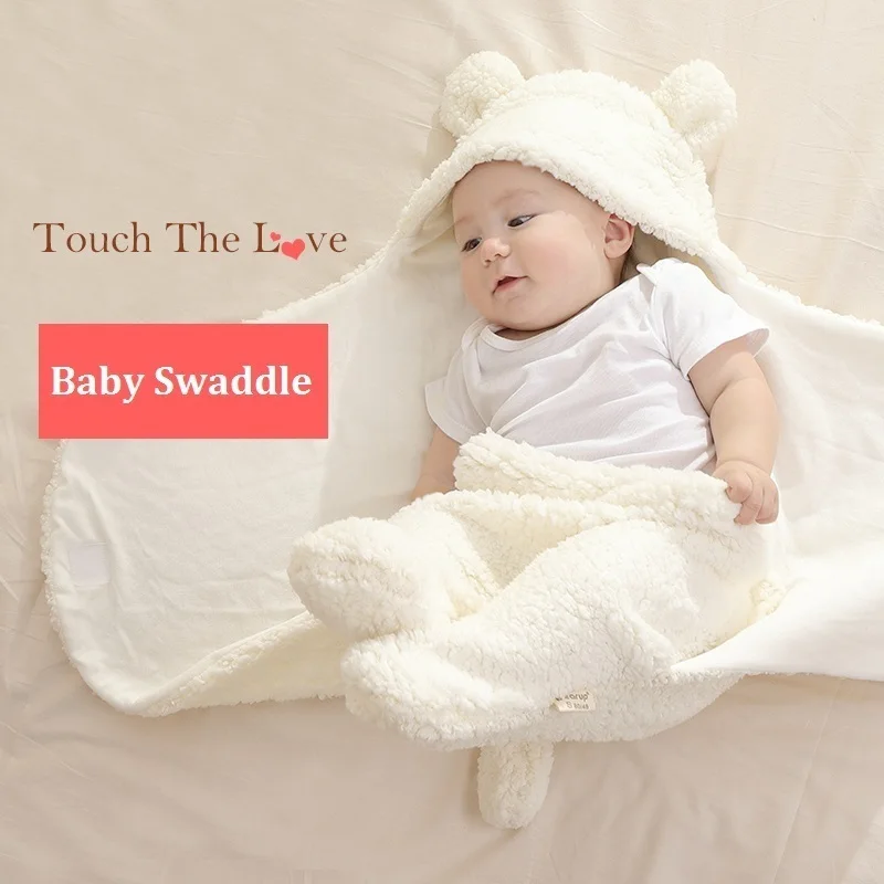 Newborn-Baby-Blanket-Thermal-Swaddling-Berber-Fleece-Baby-Swaddle-Wrap-Infant-Envelope-Stroller-For-To0ddlers-Baby