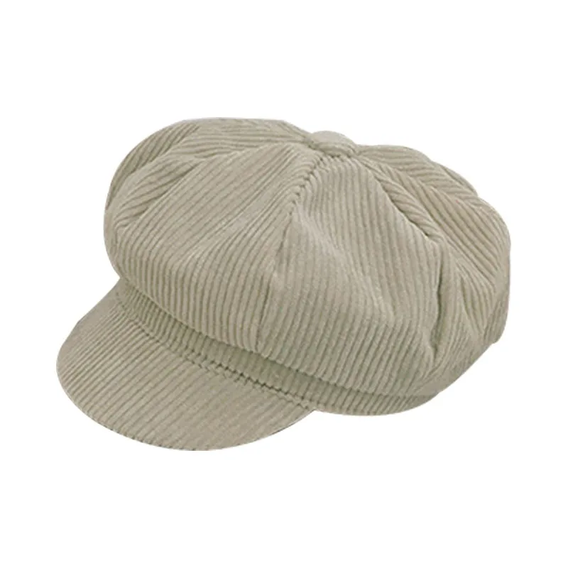 Beige Newsboy/детская шапка; Вельветовая зимняя детская шапка для девочек; винтажные детские шапки; шапка для маленьких мальчиков; Детские аксессуары - Цвет: Beige