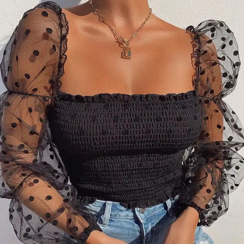 Transparent sleeve blouse Clearance