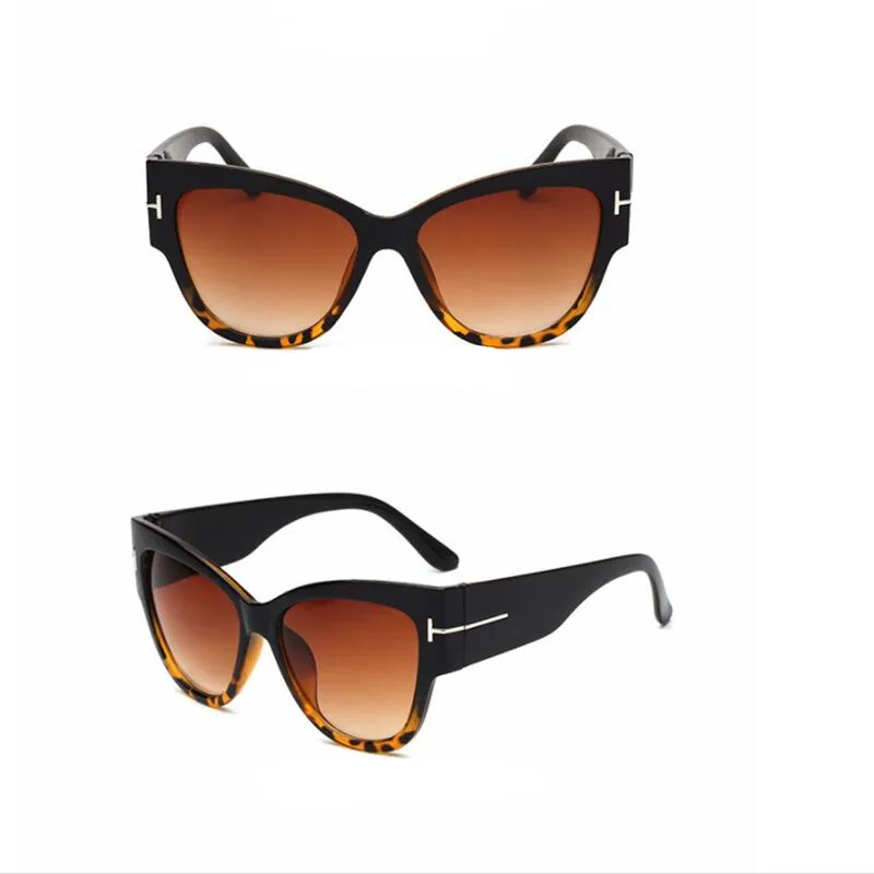 Cross-border sunglasses ladies European and American vintage wide-legged sunglasses wholesale new men's glasses free shopping - Lenses Color: Tortoise