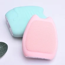 Электрическая силиконовая Очищающая щетка для лица, звуковой вибрационный массаж, умный Ультра звуковой очиститель для лица, водонепроницаемое использование, Battary BeautyTool