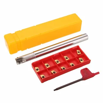 

1pc 150mm Shank Lathe Turning Tool Holder 300R C14-14-150 Boring Bar + 10pcs APMT1135PDER Inserts With T8 Wrench
