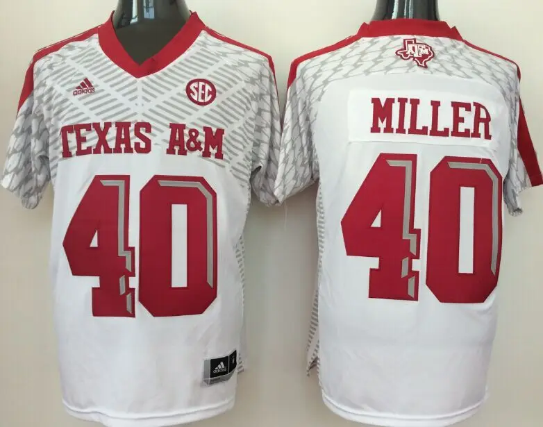 Черный Stitiched, Texas A& M Aggies, Jonny Manziel, VON MILLER, Ricky Seals Jones Jersey - Цвет: Черный