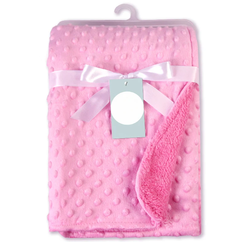 PJ0036F Double Layer Fleece Baby Blanket Muslin Swaddle Soft Thermal Newborn Baby Wrap Diaper Autumn And Winter Bedding Set Cotton Quilt - Цвет: PJ0036F