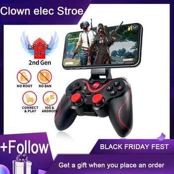 

Wholesale T3 Wireless Joystick Gamepad Game Controller Bluetooth BT3.0 Joystick For Mobile Phone Tablet TV Box Holder For PC
