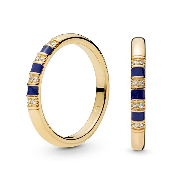 

Shine Exotic Stones & Stripes Ring For Women Girls Fit Original Brand Rings Wedding Party Jewelry Gift Dropshipping