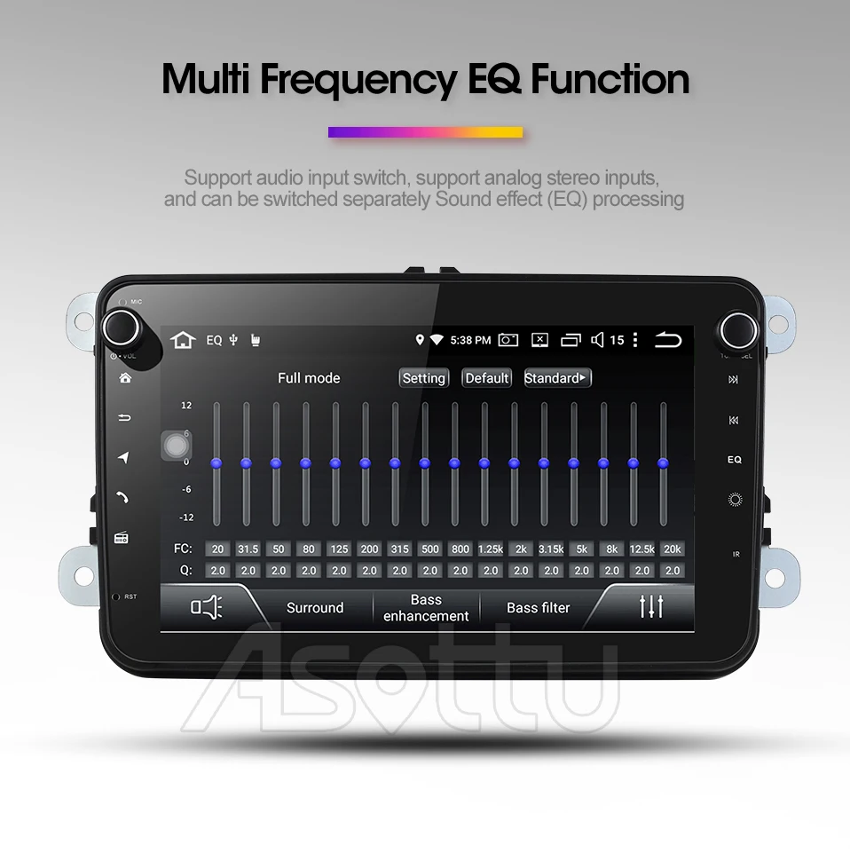 Best Asottu android 9.0 PX30 car dvd gps navigation for skoda for vw golf 6 7 polo tiguan passat b6  b5 gps player car 13