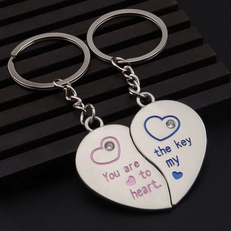 

Engraved Heart Pandent Keychain Admonitory Keychain for Wife Husband Girlfriend and Boyfriend MT-0035