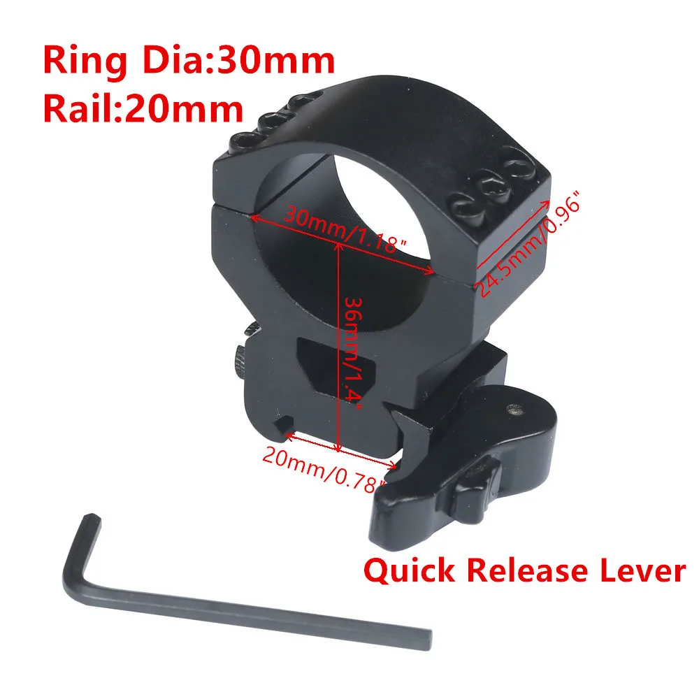 Rifle Scope Mount 1 Pair QD 25.4mm 30mm Rings 20mm Picatinny Rail Adapter Riflescopes Tactical Pistol Airsoft