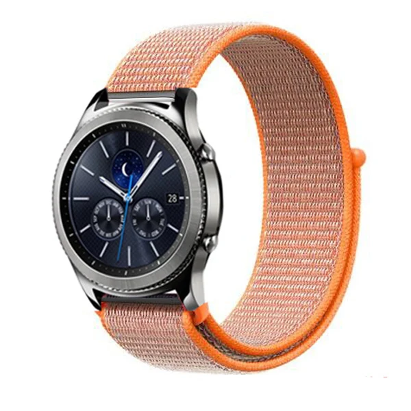 22 мм ремешок для часов samsung galaxy watch 46 мм 42 мм активный 2 нейлон huawei watch gt ремешок Amazfit bip gear S3 Frontier 44 40 - Цвет ремешка: Orange red 5