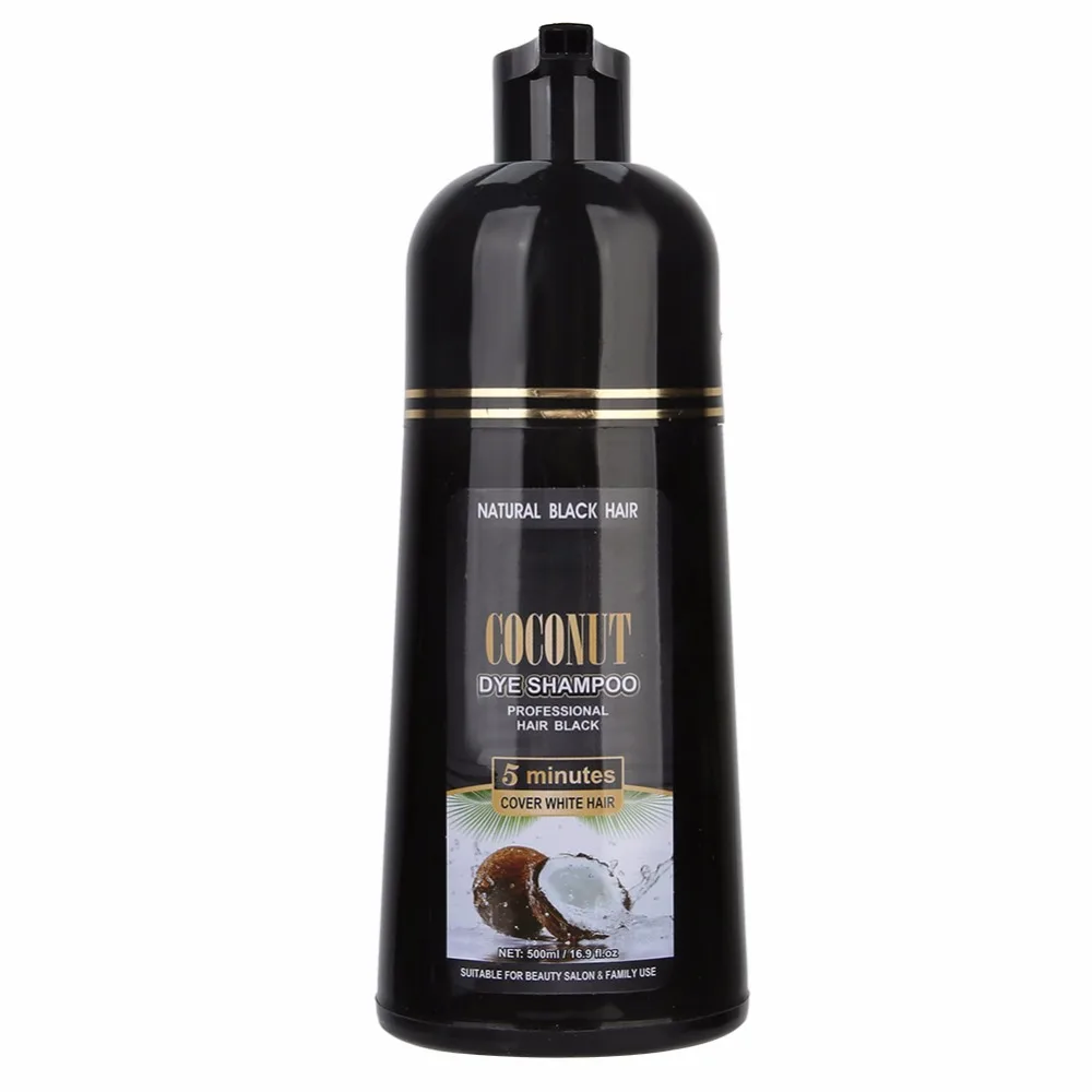 Tintura de Cabelo Cuidados com o Cabelo Coco Gengibre Shampoo Rápido Preto Coloração Nutritivo Ferramenta 500ml 6 de cabelo coloração nutritivo shampoo cuidados com o cabelo ferramenta
