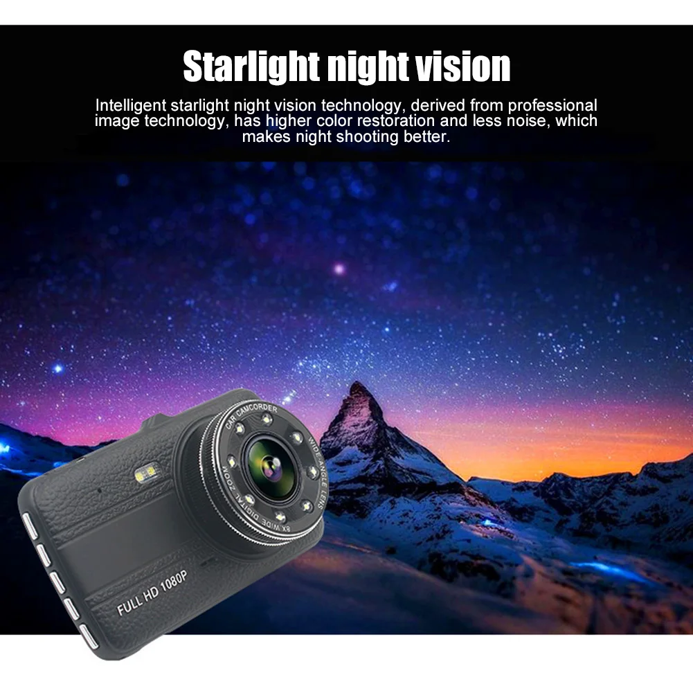 4.0in ips экран Автомобильный видеорегистратор FHD 1080P с камерой заднего вида рекордер двойной объектив Dashcam
