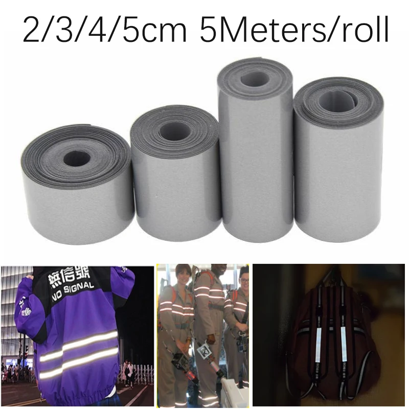 5M/roll 2/3/4/5CM heat transfer reflective tape sticker clothes iron bag shoes Diy handmade crafts Reflective Tape