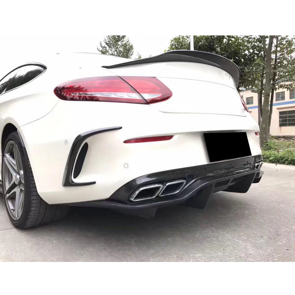 Защита заднего бампера из углеродного волокна диффузор для губ Mercedes-Benz C-Class W205 C205 C63 AMG Coupe 2 двери