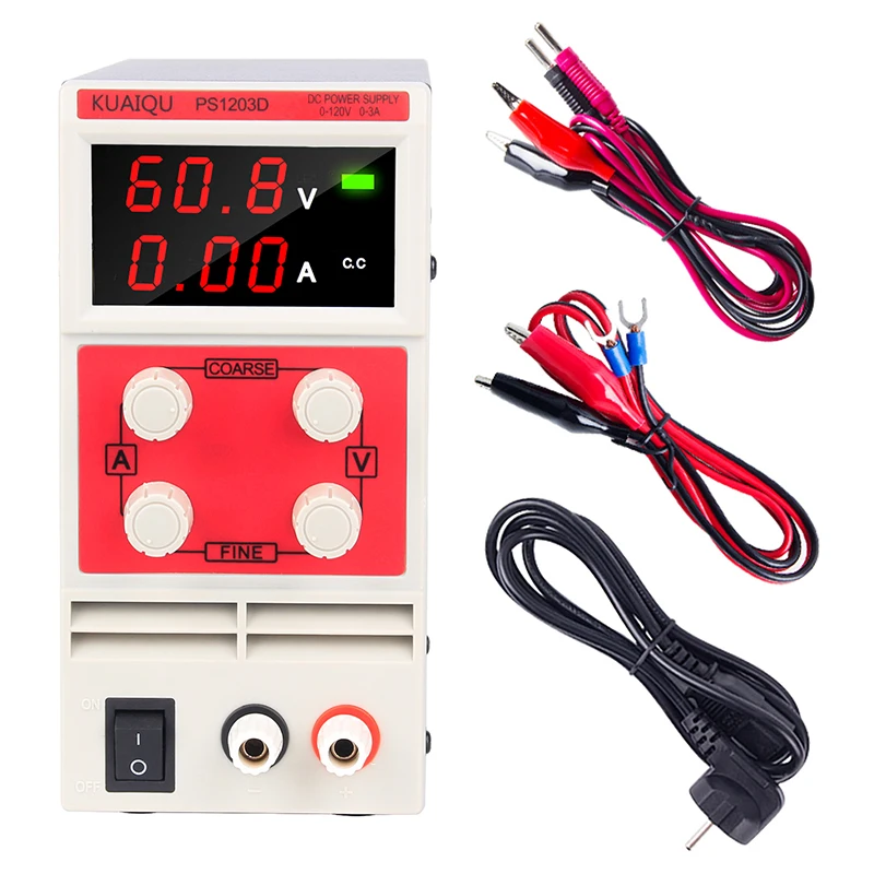 

120V 3A DC Lab Switching Power Supply Adjustable Voltage Regulator laboratory Regulator Bench power Source Digital PS1203D