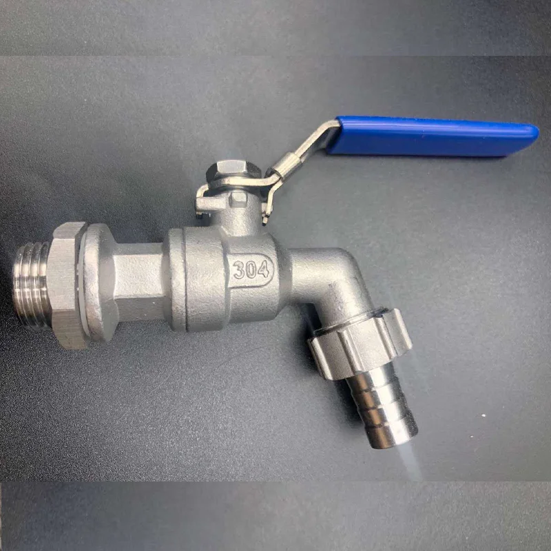 Stainless Steel Ball Valve-1/2 Inch Weldless Bulkhead Bibcock for Building Home Brew Kettle/Mash Tun