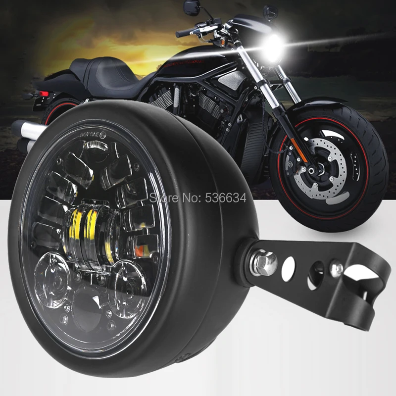 

5.75" LED Motorcycle Headlight with Lamp Housing Integrated Turn Signal for Rebel 500 Shadow Vulcan 900