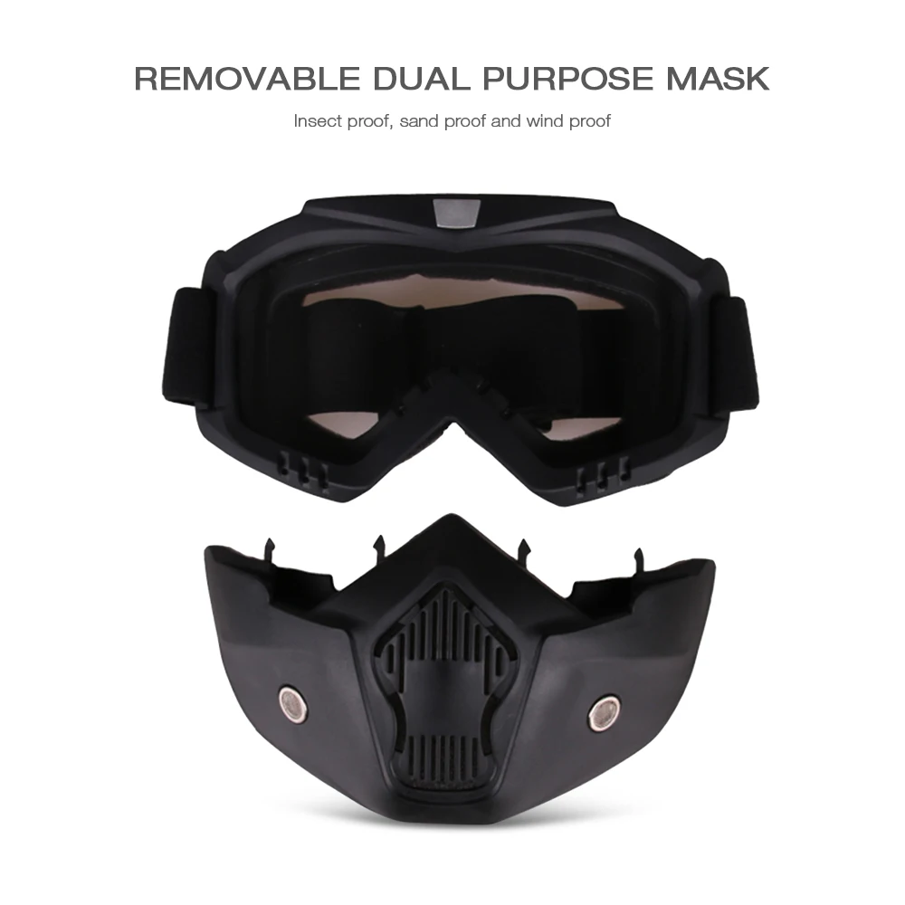 Велосипедная маска для лица для бездорожья, защитные лыжные очки, съемные, двойного назначения, велосипедная маска, велосипедное снаряжение
