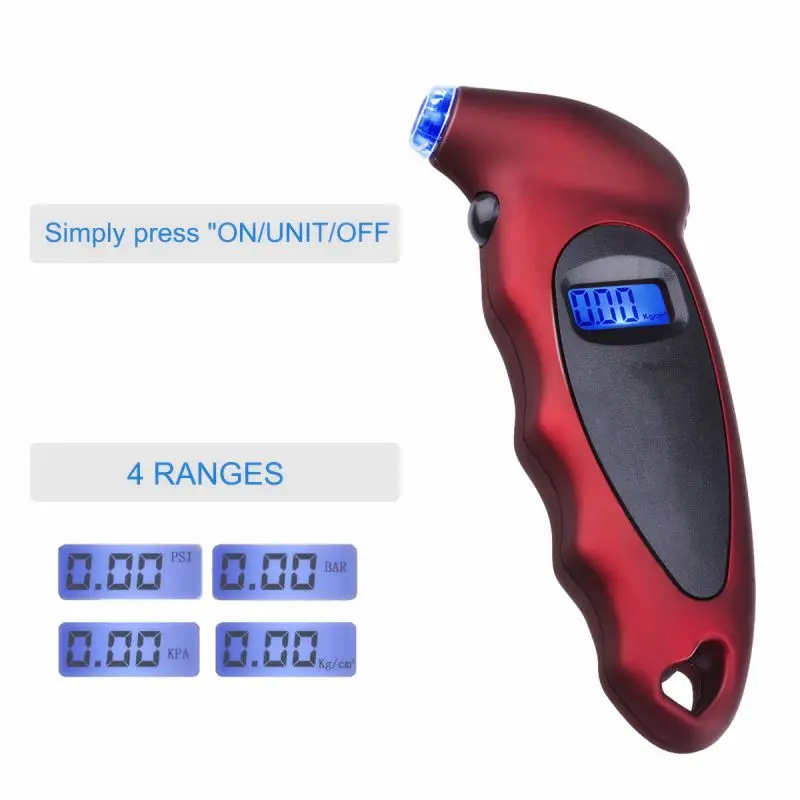 Манометр для шин 0-150PSI 0-10bar 0-1000KPA 0-10 кг/см подсветка Высокоточный цифровой контроль давления в шинах автомобильные шины Pres