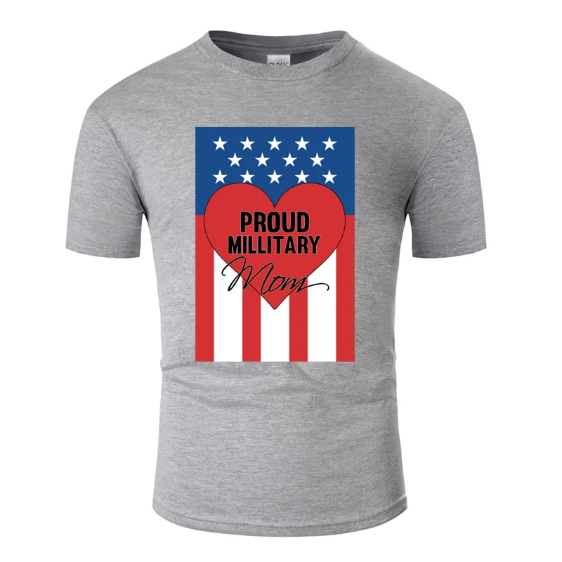 Креативная футболка с надписью Better Proud Military Mom хлопок размера плюс 3xl 4xl 5xl Мужская футболка для отдыха уличная одежда - Цвет: Men-Gray